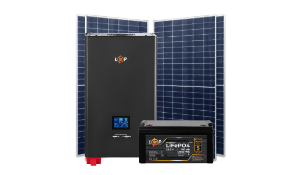 Комплект СЭС 2.5kW АКБ 2.56kWh (литий) 100 Ah Премиум (без комплектующих)