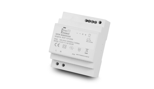 Блок питания Full Energy BGP-127UDIN 12 В / 7.5 А для крепления на DIN рейку