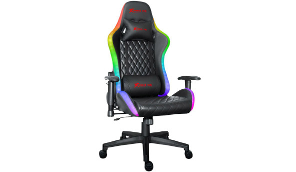 Крісло ігрове XTRIKE ME Advanced Gaming Chair GC-907, 50мм, RGB, чорно-червоне - 625226