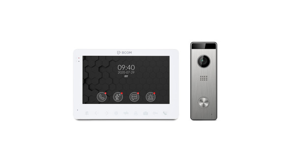 Комплект видеодомофон BCOM BD-780FHD White + видеопанель Tantos Triniti FHD