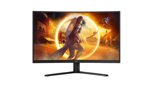 TFT 31.5" AOC CQ32G4VE, VA, QHD, 180Гц, 0,5 мс, вигнутий, 2хHDMI, DP, чорно-сірий