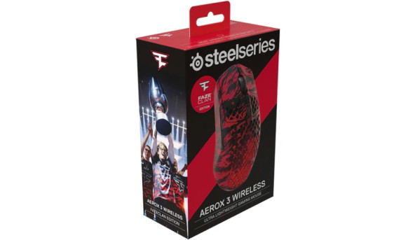 Мишка SteelSeries Aerox 3 Wireless, RGB, 18000dpi., 6кн., Faze Clan Edition - 625635