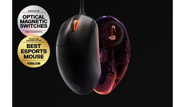 Мишка SteelSeries Prime+ Gaming Mouse, RGB, 18000dpi., 5кн., OLED-екран, чорна - 625654