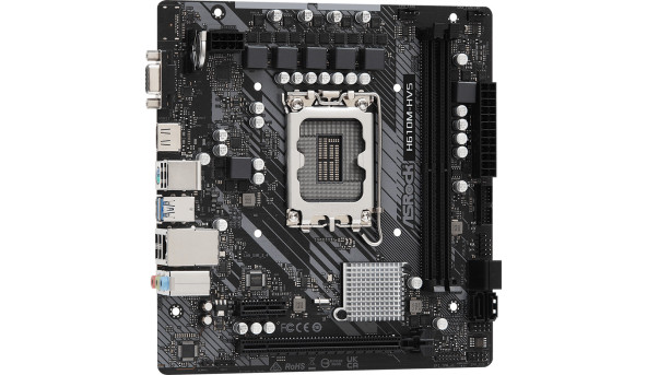 ASRock H610M-HVS/Ref (1700/H610, 2*DDR4, 1xPCIex16, HDMI/VGA, 4xSATAІІІ, GLan, 7.1ch, mATX) - 625786