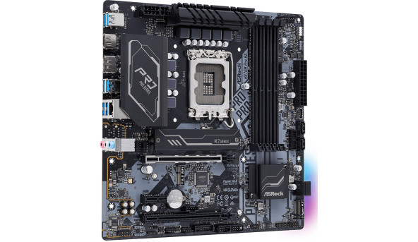 ASRock H670M PRO RS/Ref (1700/H670, 4*DDR4, 2xPCIex16, 4xSATAІІІ, 2xM.2, GLan, 7.1ch, mATX) - 625788