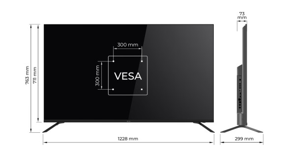 TV 55 Kivi 55U730QB UHD/DLED/T2/Android 11/2 x 10W/HDMI/Wi-Fi/VESA 200x200 M4/Black - 625997