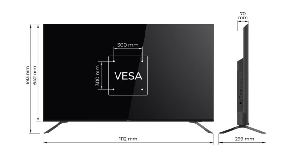 TV 50 Kivi 50U730QB UHD/DLED/T2/Android 11/2 x 10W/HDMI/Wi-Fi/VESA 200x200 M6/Black - 626000