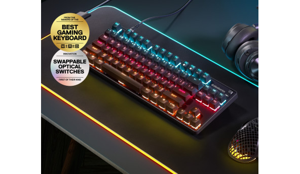 Клавіатура ігрова оптична SteelSeries Apex 9 TKL UA OptiPoint - 626331