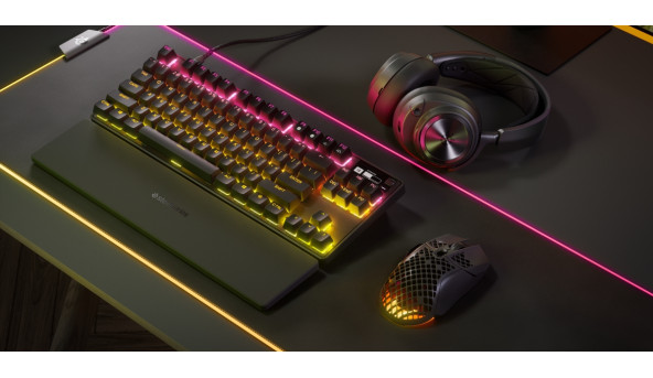 Клавіатура ігрова SteelSeries Apex Pro TKL UA HyperMagnetic Switches, OmniPoint 2.0, OLED - 626334