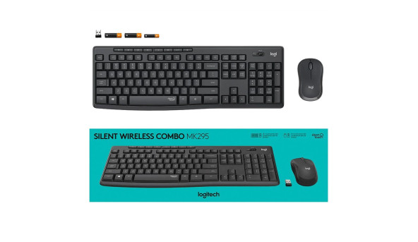 Комплект Logitech MK295 Silent бездротовий Combo, GRAPHITE - 626498