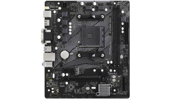 ASRock A520M-HDV (AM4/A520, 2*DDR4, PCIex16, D-Sub/DVI-D/HDMI, 4xSATAІІІ, M.2, GLan, 8ch, mATX)