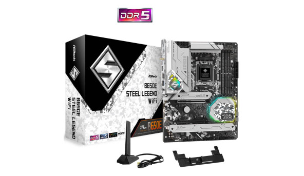 ASRock B650E Steel Legend WIFI (AM5/B650, 4*DDR5, 2xPCIex16, HDMI/DP, 4xSATAІІІ,3xM.2, 2.5GLan, ATX) - 626616
