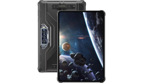 Планшет Oukitel RT8 11" FHD+ /6GB/256GB/ G99 /20000mAh/48+32Мп Night/IP69K/NFC/LTE Black з тримачем
