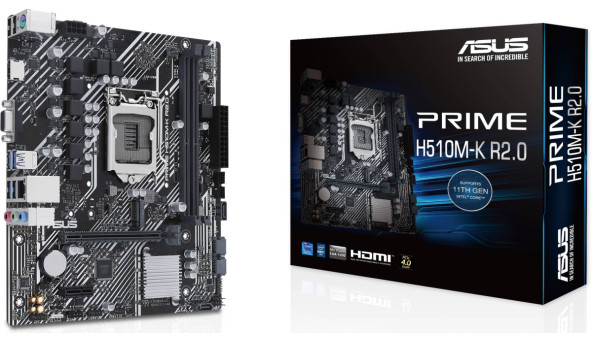 ASUS PRIME H510M-K R2.0 (1200/H470, 2*DDR4, 1xPCIex16, HDMI/VGA, 4xSATAІІІ, M.2, GLan, 7.1ch, mATX) - 626795