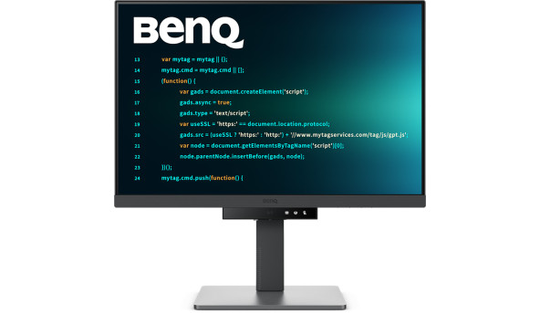 TFT 24.1" BenQ RD240Q, WQXGA, 16:10, USB-C, HDMI, DP, HAS, Pivot, колонки, темно-сірий