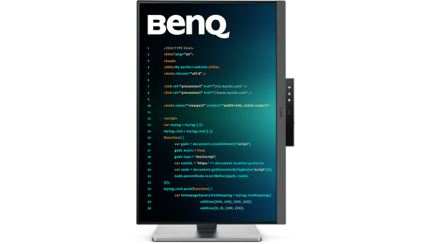 TFT 24.1" BenQ RD240Q, WQXGA, 16:10, USB-C, HDMI, DP, HAS, Pivot, колонки, темно-сірий - 627012