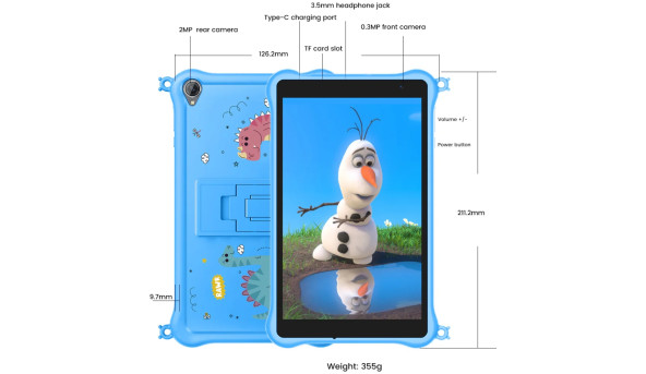 Планшет Blackview Tab 50 Kids 8" HD+ /3GB/64GB/ RK3562 /5580mAh/ 2+0.3Мп /WIFI Blue - 627643