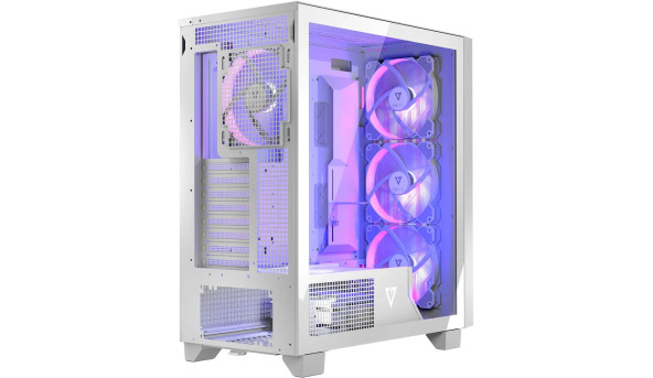 Корпус Modecom VOLCANO PERUN APEX ARGB MIDI WHITE 4x140mm fans USB 3.0x2+TYPE-C без БЖ ATX - 627683