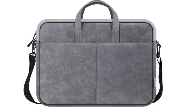 Сумка для ноутбука 15.6'' Defender Solid PU шкіра, кишеня, сіра