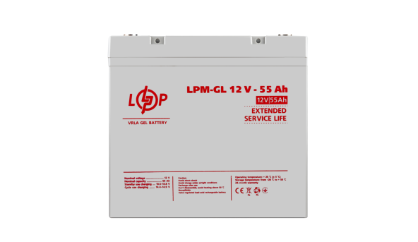 Акция.Аккумулятор гелевый LPM-GL 12V - 55 Ah - 627850