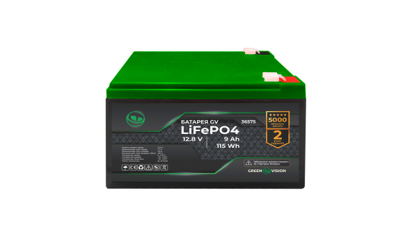 Аккумулятор GV LiFePO4 12V (12,8V) - 9 Ah (115 Wh)