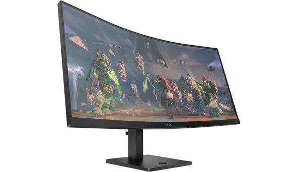 TFT 34" HP OMEN 34c, WQHD VA, вигнутий, 165Hz, 1ms, HDMI, DP, HAS, колонки, чорний, 2y.w - 628005