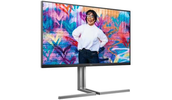 TFT 31.5" AOC U32U3CV, Nano IPS, UHD, 2xHDMI, DP, USB-C, RJ-45, USB-hub, HAS, Pivot, кол.,чорно-сріб - 628024