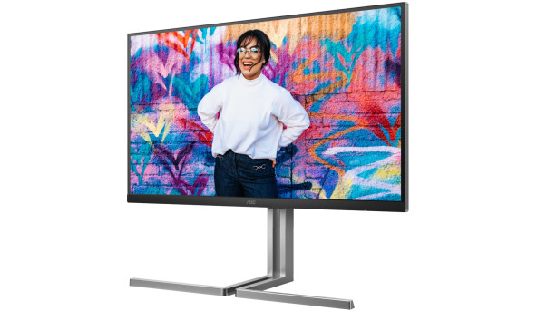 TFT 31.5" AOC U32U3CV, Nano IPS, UHD, 2xHDMI, DP, USB-C, RJ-45, USB-hub, HAS, Pivot, кол.,чорно-сріб - 628024