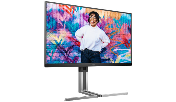TFT 27" AOC Q27U3CV, IPS, QHD, HDMI, DP, USB-C, RJ-45, USB-hub, HAS, Pivot, кол., чорний - 628025