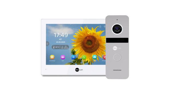 Комплект Neolight ALPHA Hybrid HD KIT Silver: гибридный видеодомофон 8" с Wi-Fi и 2 Мп видеопанель
