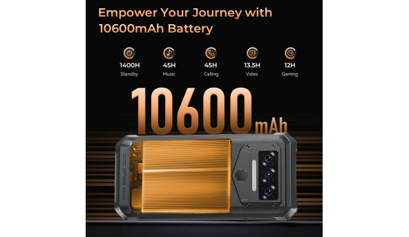 Смартфон Oukitel WP38 6.52" HD /6GB/256GB/ MT8788 / 10600mAh / IP68 / 13+5Мп NFC Black - 628176