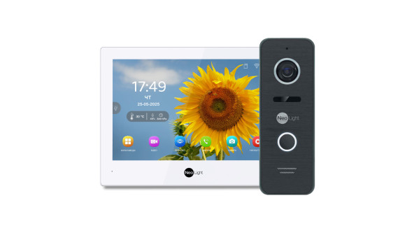 Комплект Neolight ALPHA Hybrid HD KIT Black: гибридный видеодомофон 8" с Wi-Fi и 2 Мп видеопанель