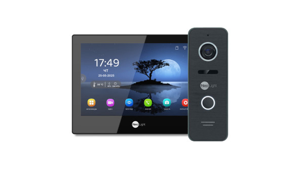 Комплект Neolight ALPHA Hybrid HD KIT B/Black: гибридный видеодомофон 8" с Wi-Fi и 2 Мп видеопанель