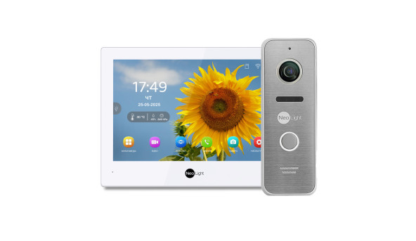 Комплект Neolight ALPHA Hybrid HD KIT SilverP: гибридный видеодомофон 8" с Wi-Fi и 2 Мп видеопанель