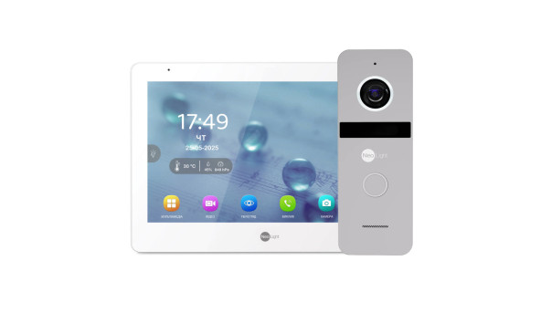 Комплект Neolight MEZZO Hybrid HD KIT Silver: гибридный видеодомофон 10.1" с Wi-Fi и 2 Мп видеопанель