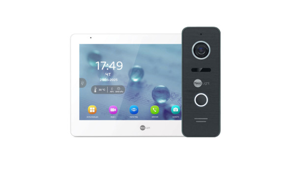 Комплект Neolight MEZZO Hybrid HD KIT Black: гибридный видеодомофон 10.1" с Wi-Fi и 2 Мп видеопанель