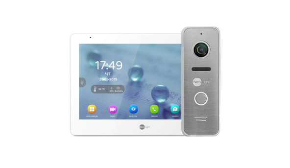 Комплект Neolight MEZZO Hybrid HD KIT SilverP: гибридный видеодомофон 10.1" с Wi-Fi и 2 Мп видеопанель