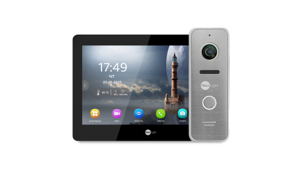 Комплект Neolight MEZZO Hybrid HD KIT B/SilverP: гибридный видеодомофон 10.1" с Wi-Fi и 2 Мп видеопанель