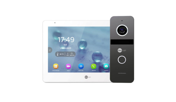 Комплект Neolight MEZZO Hybrid IP KIT Graphite: гибридный видеодомофон 10.1" с Wi-Fi, 2 Мп видеопанель и PoE адаптер для панели вызова
