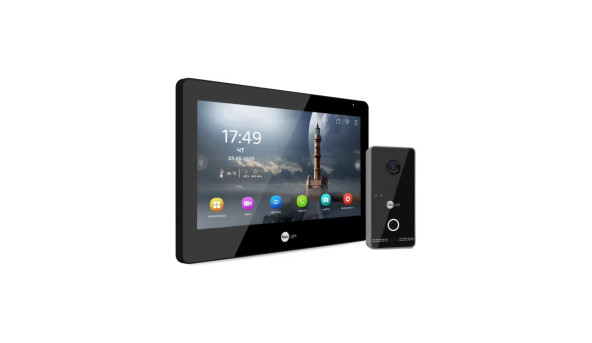 Комплект Neolight ALPHA Hybrid IPWO KIT B/Black: гібридний відеодомофон 8" з Wi-Fi та 2 Мп IP відеопанель з Wi-Fi