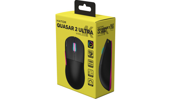 Мишка HATOR Quasar 2 Ultra 4K wireless black/pink - 628356