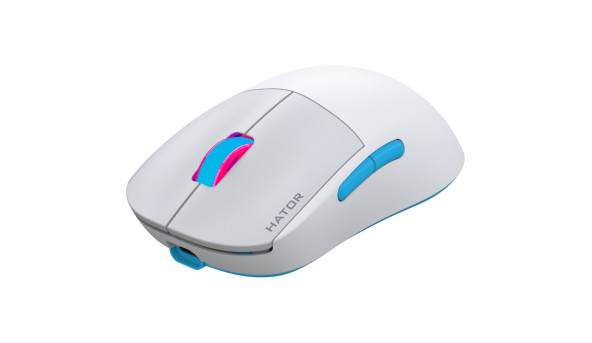 Мишка HATOR Quasar 2 PRO wireless white/cyan - 628361