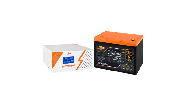 Комплект резервного живлення LogicPower B1500 White + літієва (LiFePO4) батарея 1280Wh - 628451
