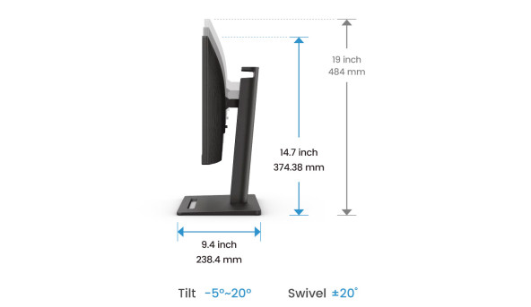 TFT 23.8" BenQ GW2490T, IPS, 100Гц, 2хHDMI, DP, HAS, колонки, чорний - 628510