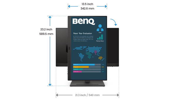 TFT 23.8" BenQ BL2490T, IPS, 100Гц, 2хHDMI, DP, HAS, колонки, чорний - 628513