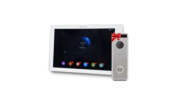 Видеодомофон 10" BCOM BD-1070FHD/DVR-T White с поддержкой Tuya Smart + Видеопанель Tantos Triniti FHD