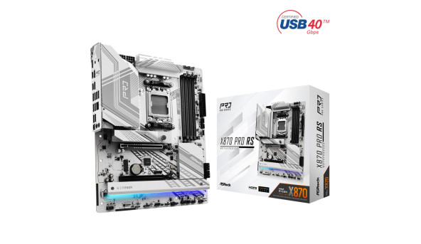 ASRock X870 PRO RS (AM5/X870, 4*DDR5, 2xPCIex16, HDMI/USB4, 4xSATA, 3xM.2, 2.5GLan, ATX) - 629556