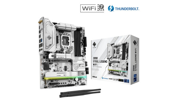 AsRock Z890 STEEL LEGEND WIFI (1851/Z890, 4*DDR5, 2*PCIex16, HDMI/TB4, 4xSATA, 4xM.2, 2.5Glan, 7.1ch - 629560