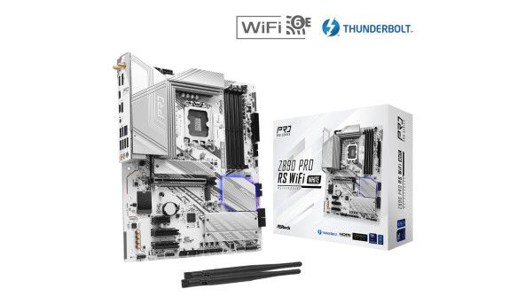 AsRock Z890 PRO RS WIFI WHITE (1851/Z890, 4*DDR5, PCIex16, HDMI/DP/TB4, 4xSATA, 4xM.2, 2.5Glan, 7.1c - 629561