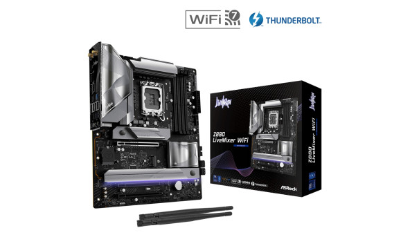 AsRock Z890 LIVEMIXER WIFI (1851/Z890, 4*DDR5, 2*PCIex16, HDMI/TB4, 4xSATA, 4xM.2, 2.5Glan, 7.1ch - 629574